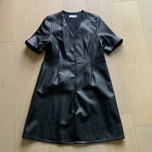 Oak and Fort faux leather mini dress.